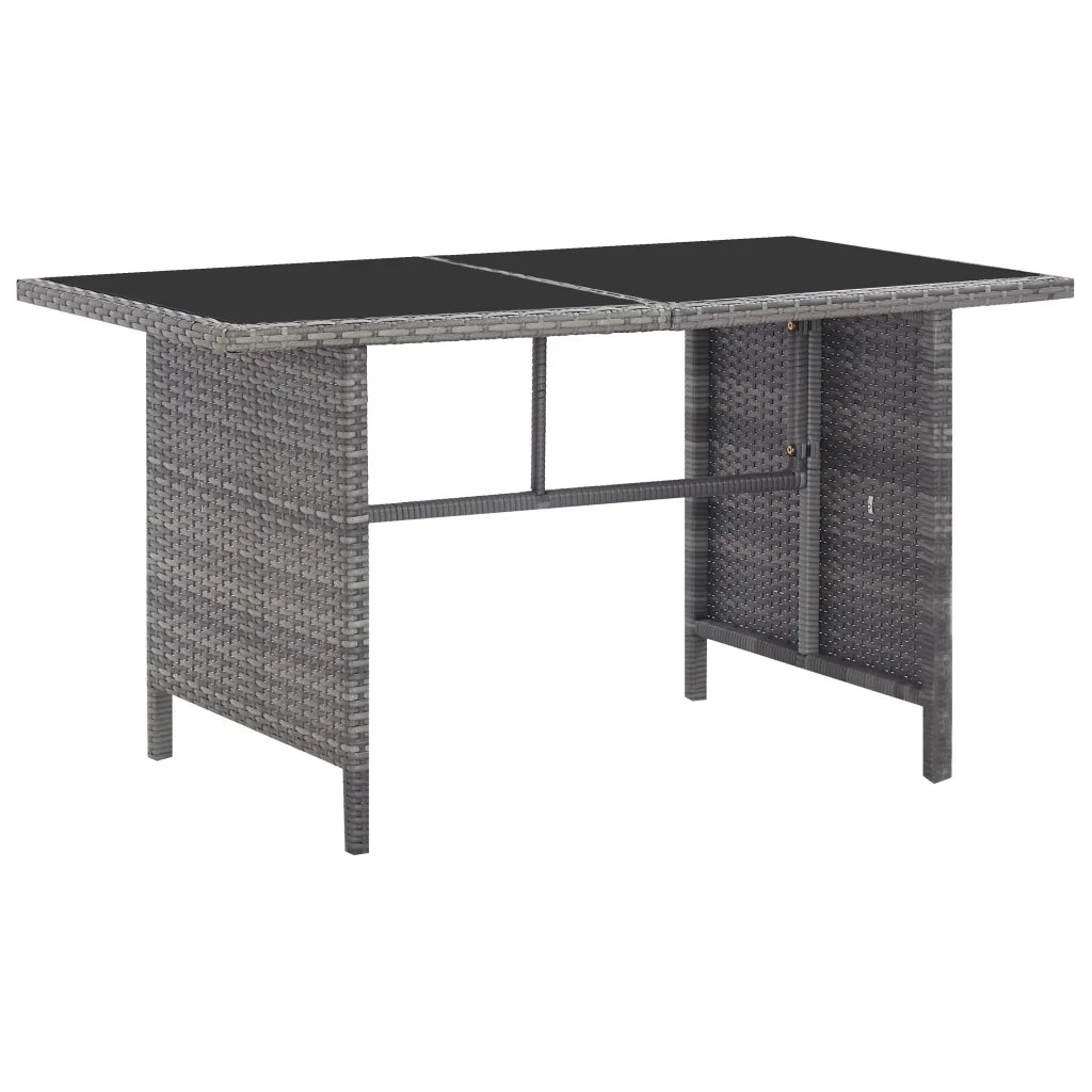 Set da Pranzo da Giardino 5 pz con Cuscini in Polyrattan Grigio cod mxl 35779