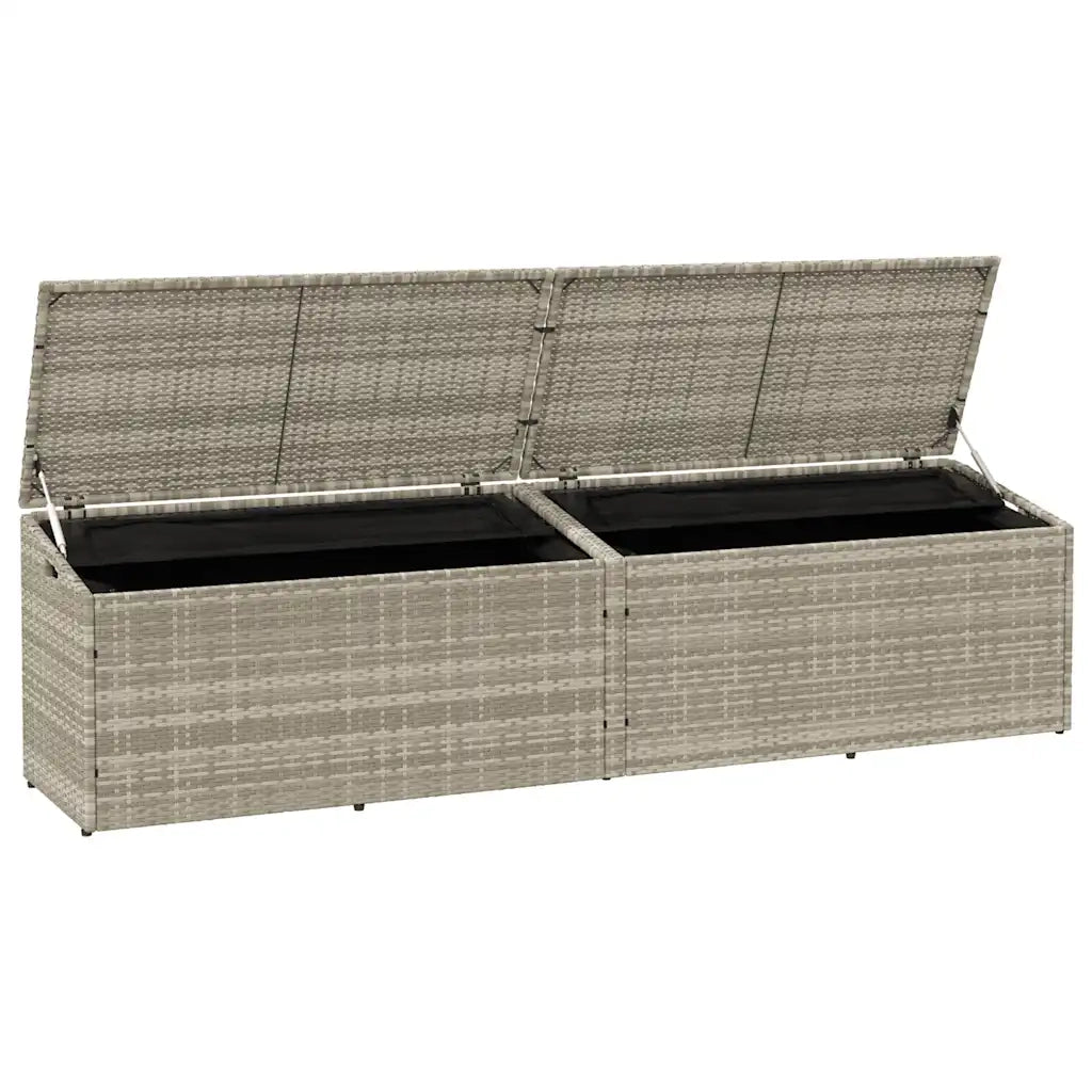 Baule da Giardino Grigio Chiaro 220x50x58 cm in Polyrattan 4104078