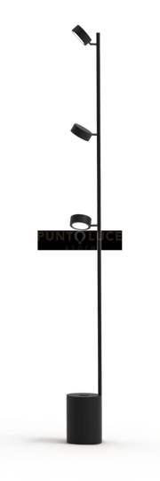 POINT-P Lampada da terra nero opaco 3 luci attacco GX53