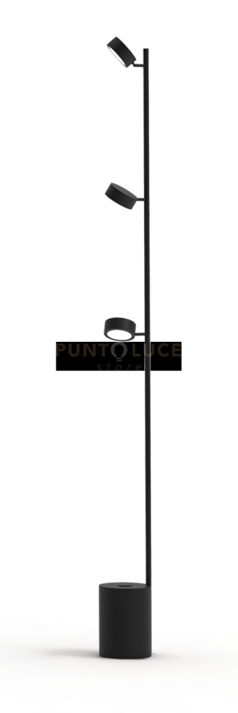 POINT-P Lampada da terra nero opaco 3 luci attacco GX53