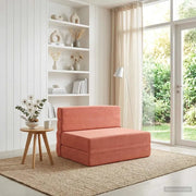 Divano Letto Pieghevole Rosso Arancio 70 x 72 x 60 cm Tessuto 900084