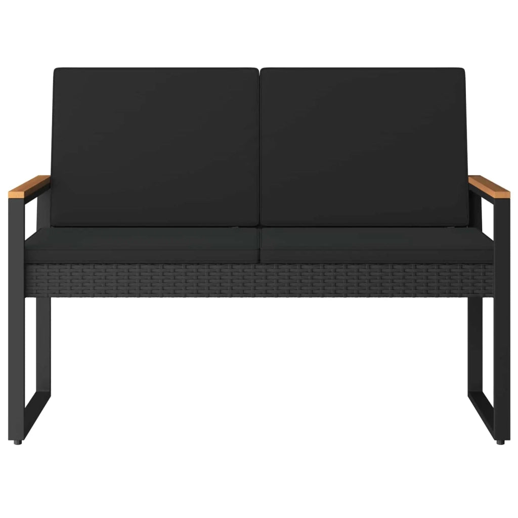 Panchina da esterno Nero 107 x 61 x 80 cm polyrattan 42025336