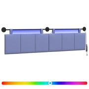 Testiera | Testata sospesa Con luce LED Blu jeans Tessuto