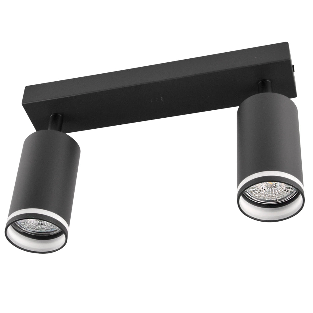 Lampada parete/soffitto 2xGU10 nera alluminio PARIS Polux