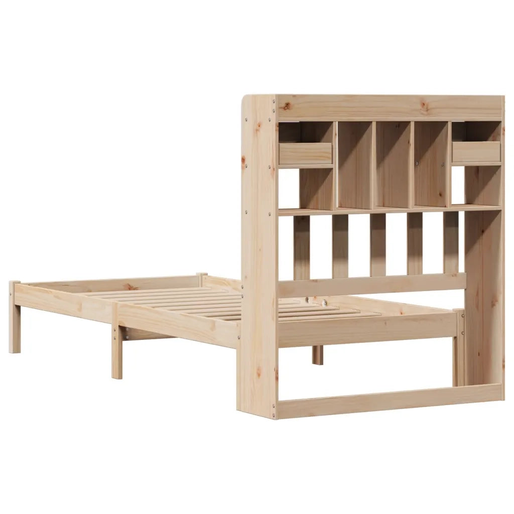 Giroletto con Libreria senza Materasso 75x190 cm in Legno Pino 3321610
