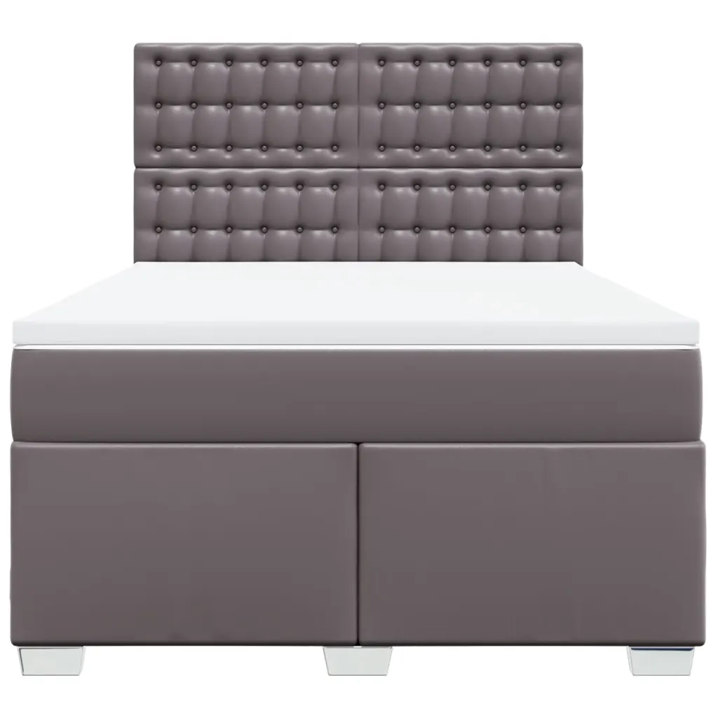 Giroletto a Molle con Materasso Grigio 140x200 cm in Similpelle 3290726