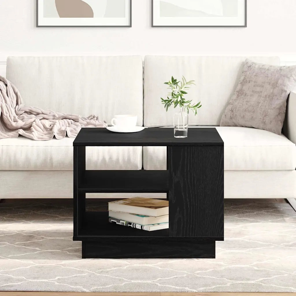 Tavolino da Salotto-Tavolino da soggiorno-Tavolo Rovere Nero 55 x 55 x 42 cm 667843