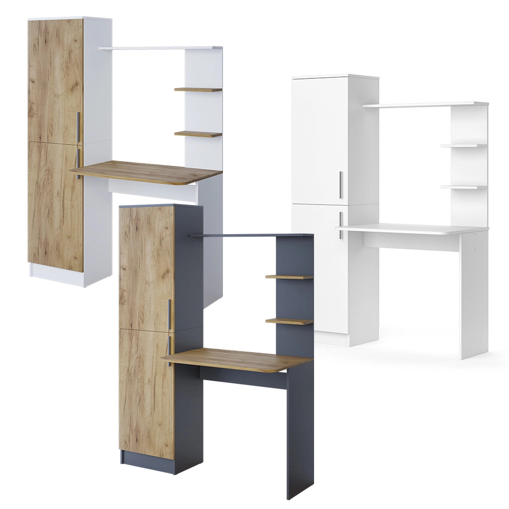 Vicco Scrivania con ripiani Bianco 122.9 x 52 cm