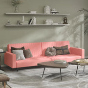 Divano Letto a 2 Posti Rosa in Velluto 375941