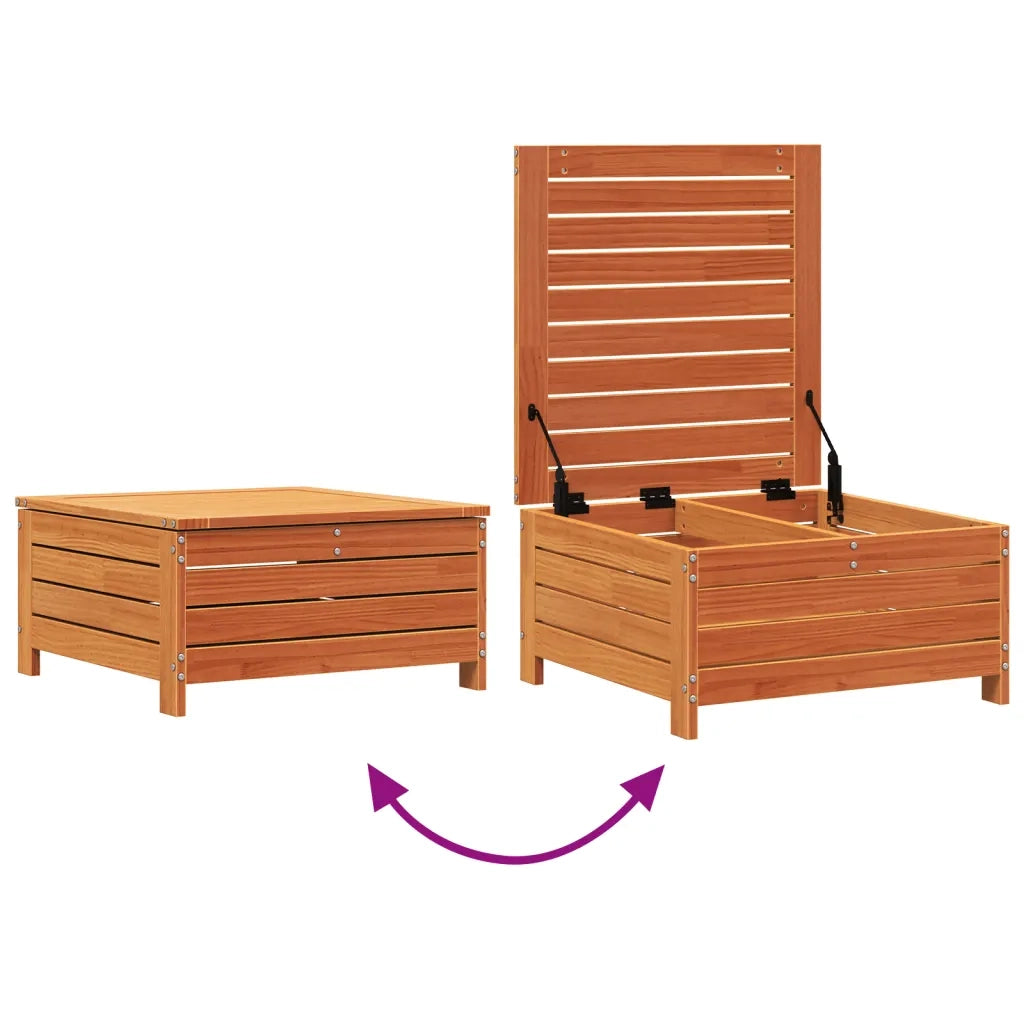 Sedia da giardino-Poggiapiedi Giardino Marrone Cera 62x63,5x32 cm Massello Pino