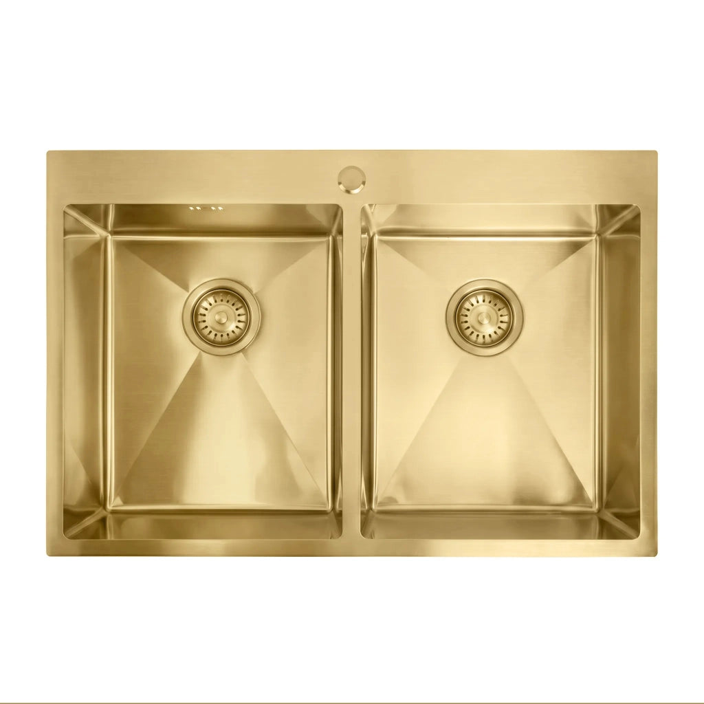 Lavello In Acciaio Joel Brush Gold senza rubinetto da cucina
