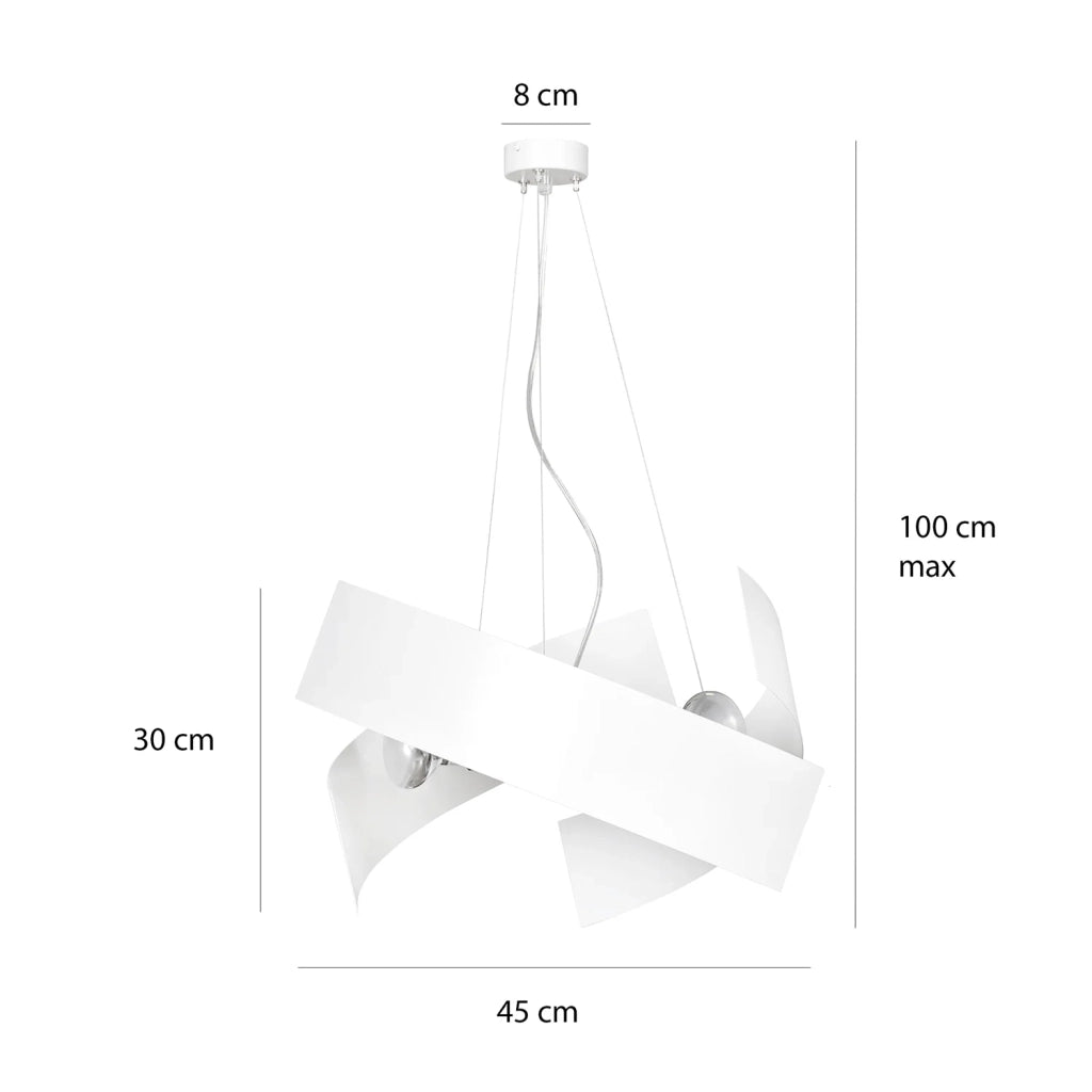 Sospensione Moderna 1 Luce Izanagi In Fasce Di Acciaio Bianco