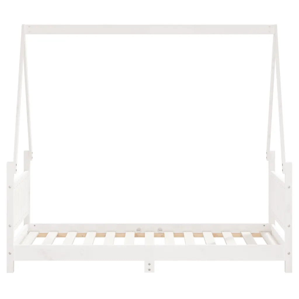 Giroletto per Bambini Bianco 80x160cm in Legno Massello di Pino 834505