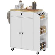 Mobile da Cucina con 2 Ante, Cassetto, Specchiera, Toalliera e Ripiano Regolabile ¨C zephmum ¨C 82x38x86,5 cm Bianco