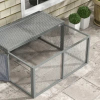 Gabbia per Conigli, Gabbia per Piccoli Animali, Tetto Apribile, Legno di Pino, 120x120x57cm, Naturale