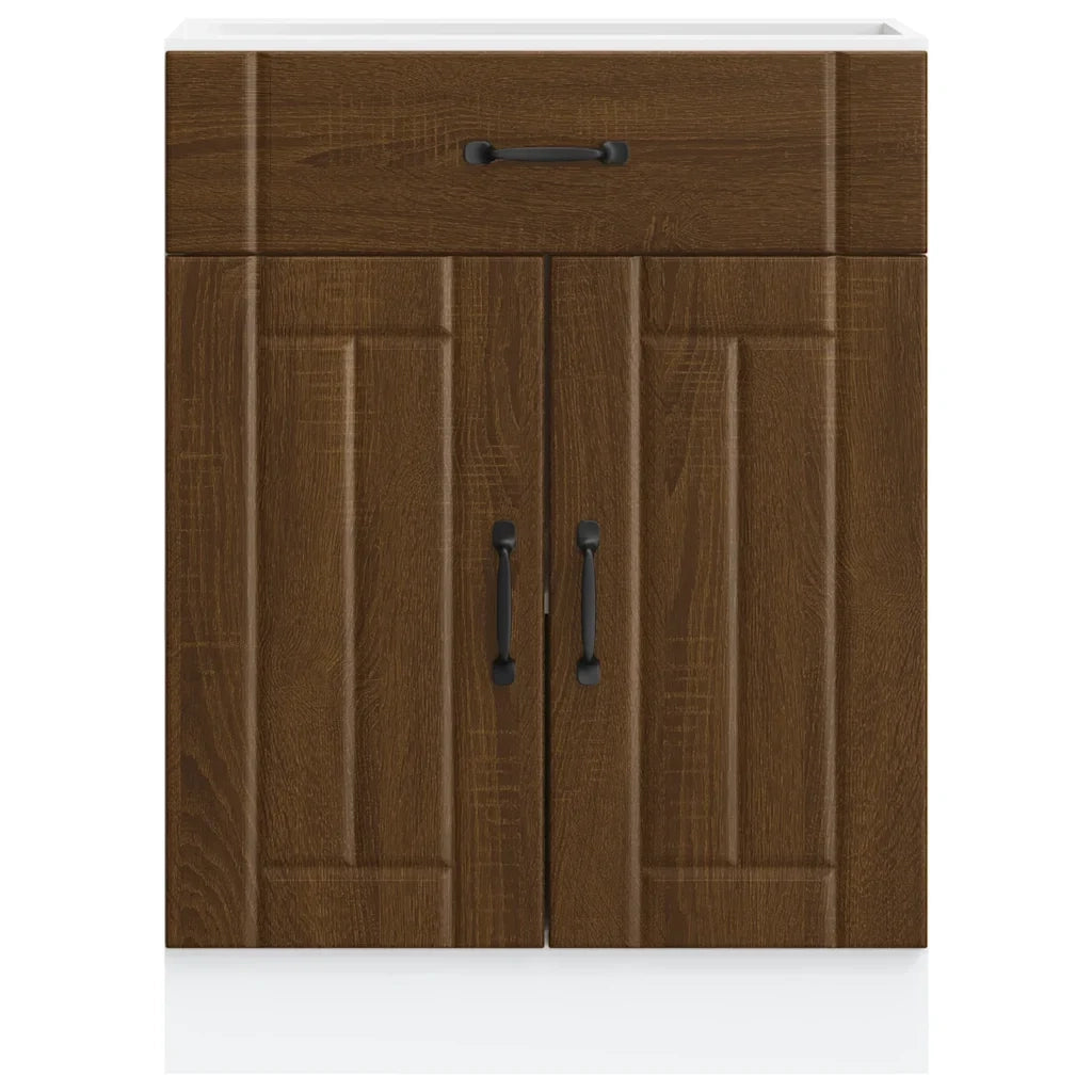 Armadio da cucina Lucca con ante pratiche spazio portaoggetti 60 x 46 x 81,5 cm in legno multistrato rovere marrone 02_0050089