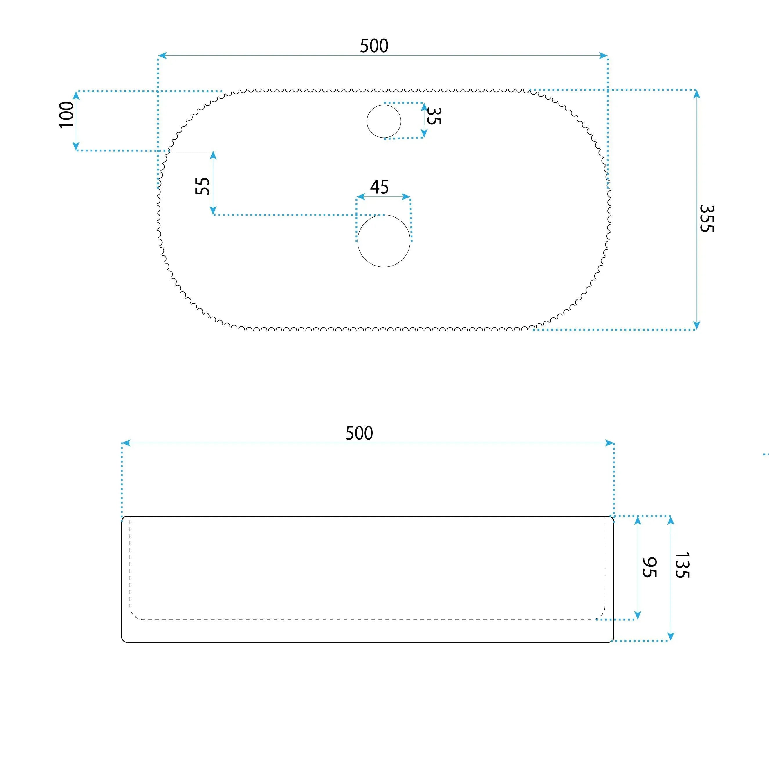 Lavabo Da Appoggio Rea Marcela 50 Saturn