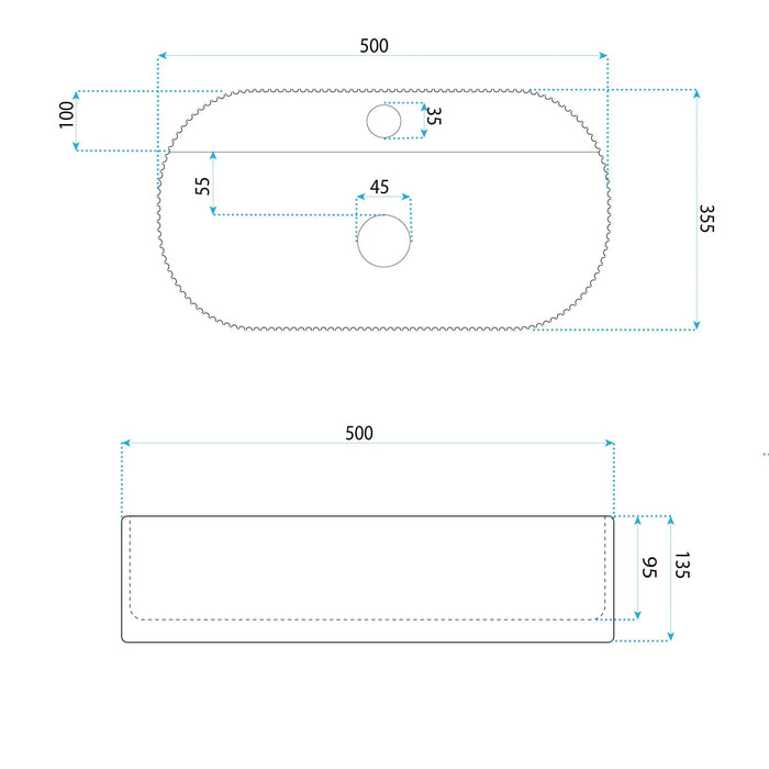 Lavabo Da Appoggio Rea Marcela 50 Saturn