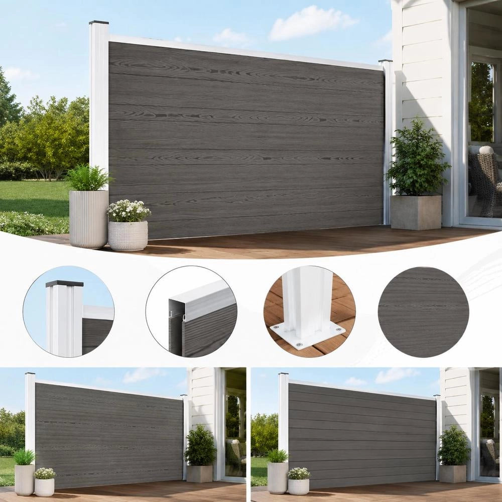 Garden Fence WPC 175x105 Cm Grey