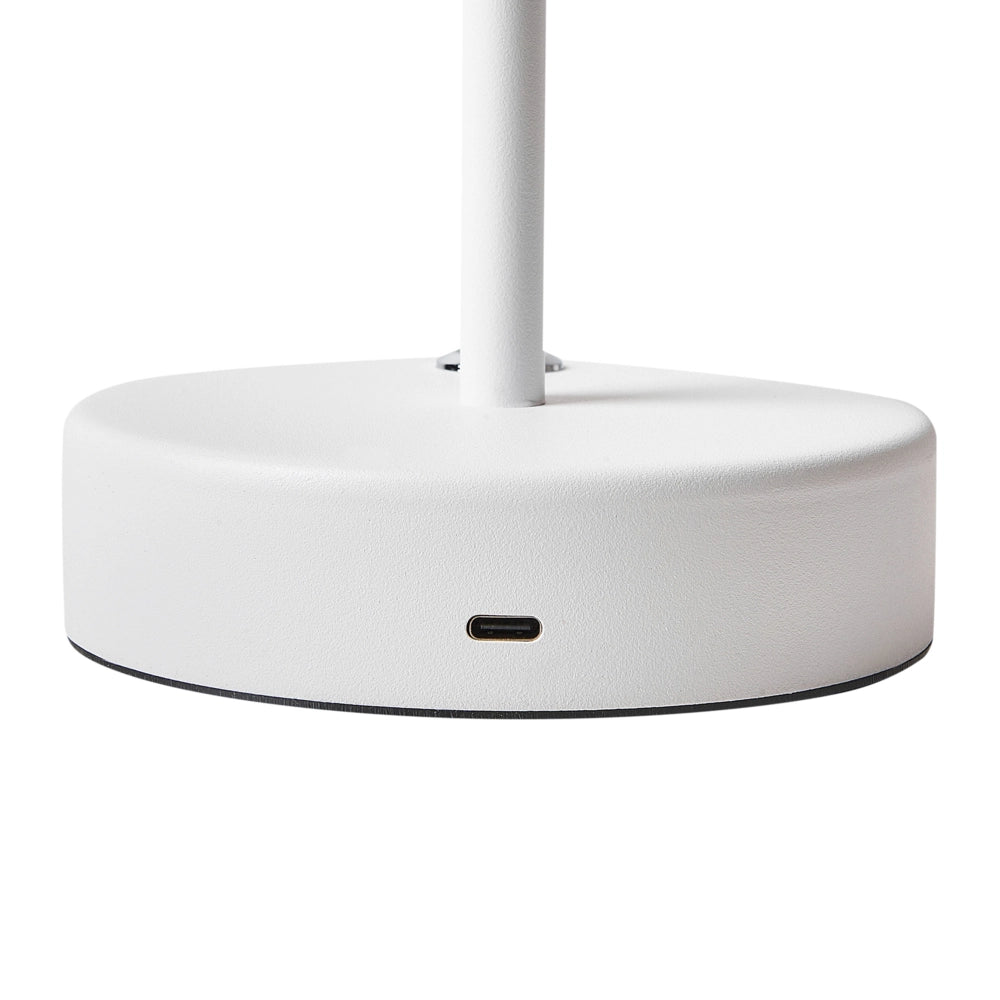 Lampada da tavolo in alluminio bianco senza fili per interni ed esterni stile moderno