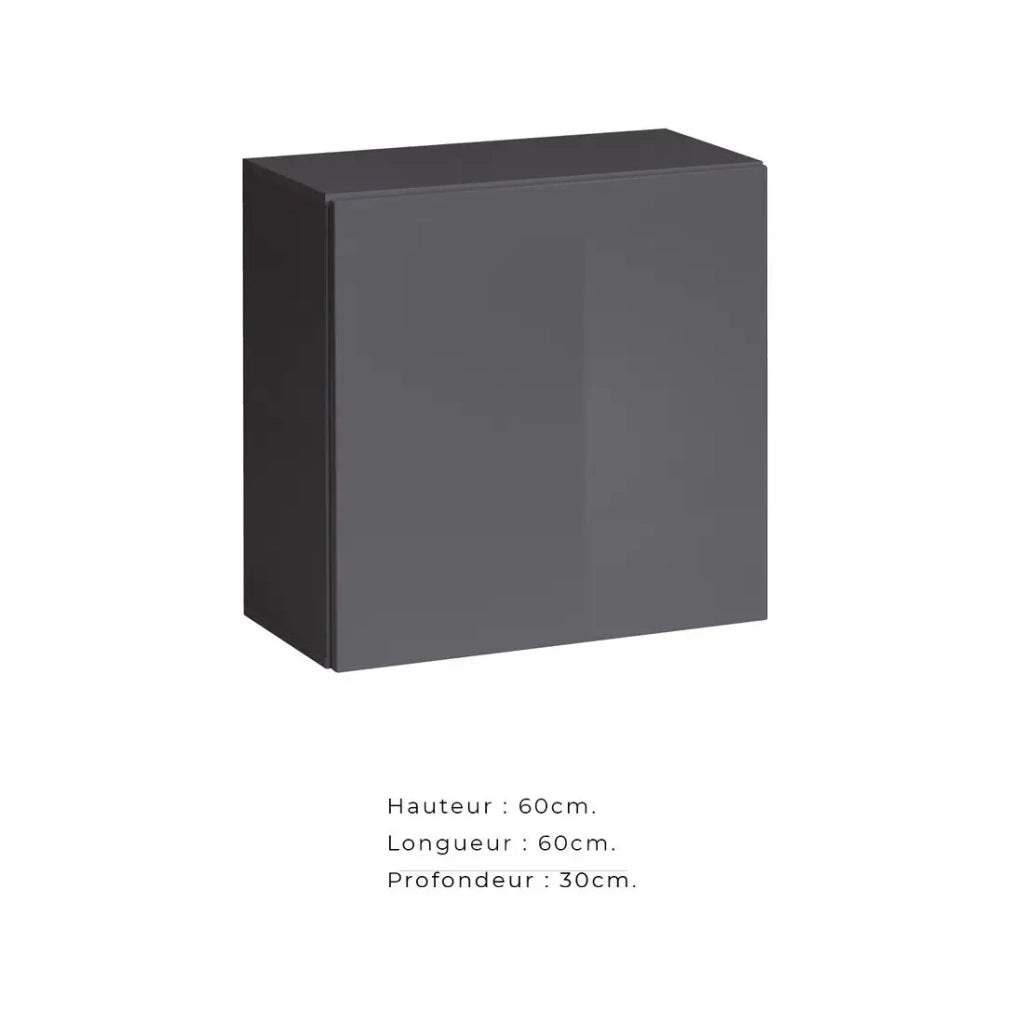 Armadio cubo sospeso – Grigio – Collezione SWITCH – 60x60 cm – Design moderno