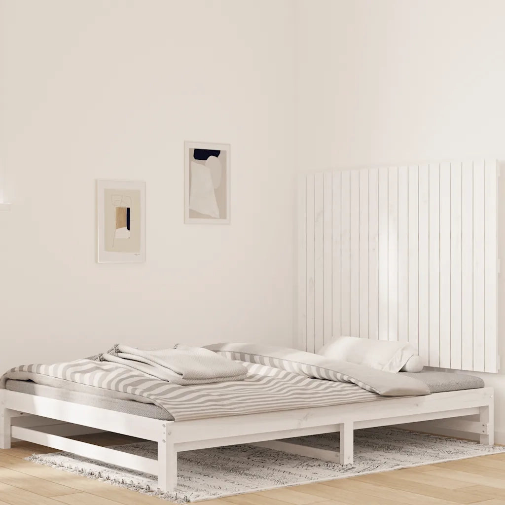 Testiera | Testata da Parete Bianca 127,5x3x90 cm Legno Massello di Pino