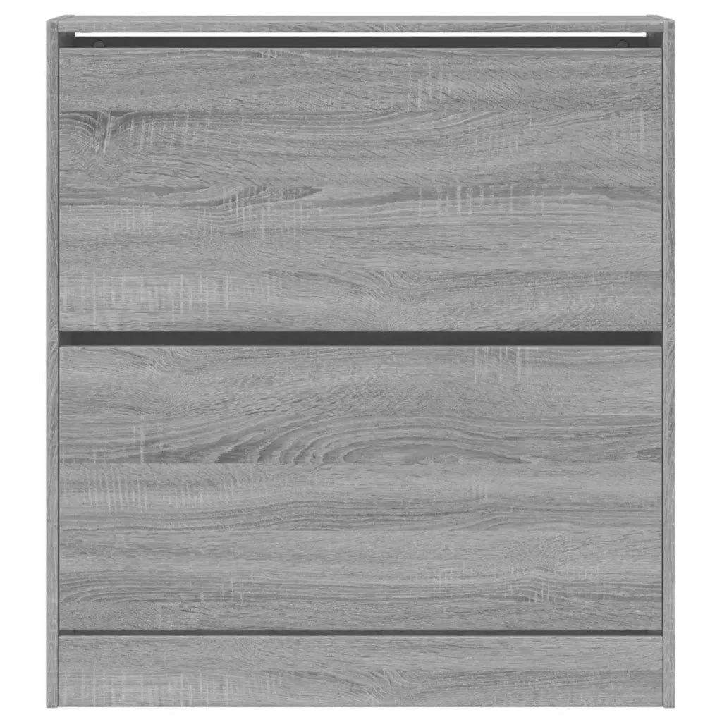 Scarpiera-Scaffale per scarpe Grigio Sonoma 80x21x87,5 cm in Legno Multistrato