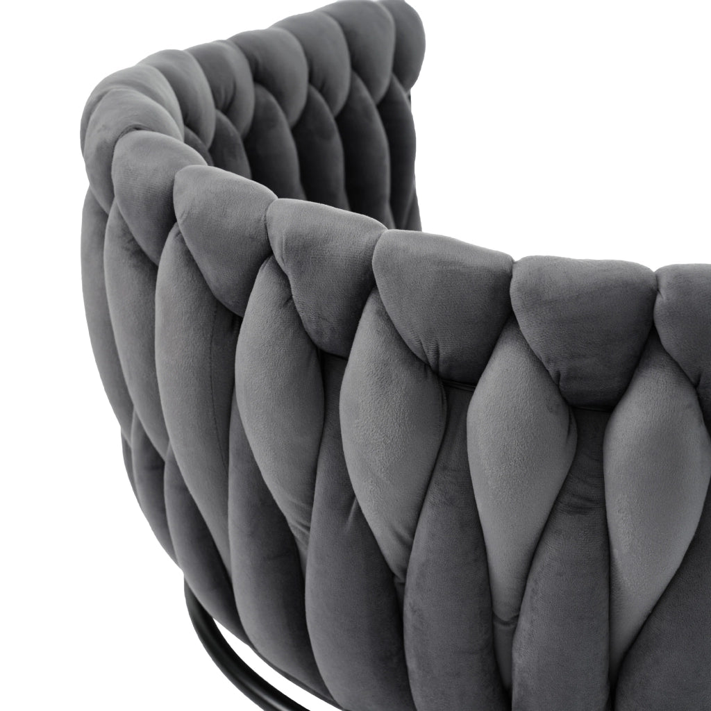 Poltrona Girevole in Velluto ¨C MINIMAL ¨C Grigio, Gambe in Metallo