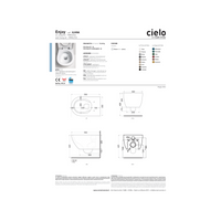 Coppia Di Sanitari Ceramica Cielo Sospesi Senza Brida Bianco Lucido "Enjoy 53"