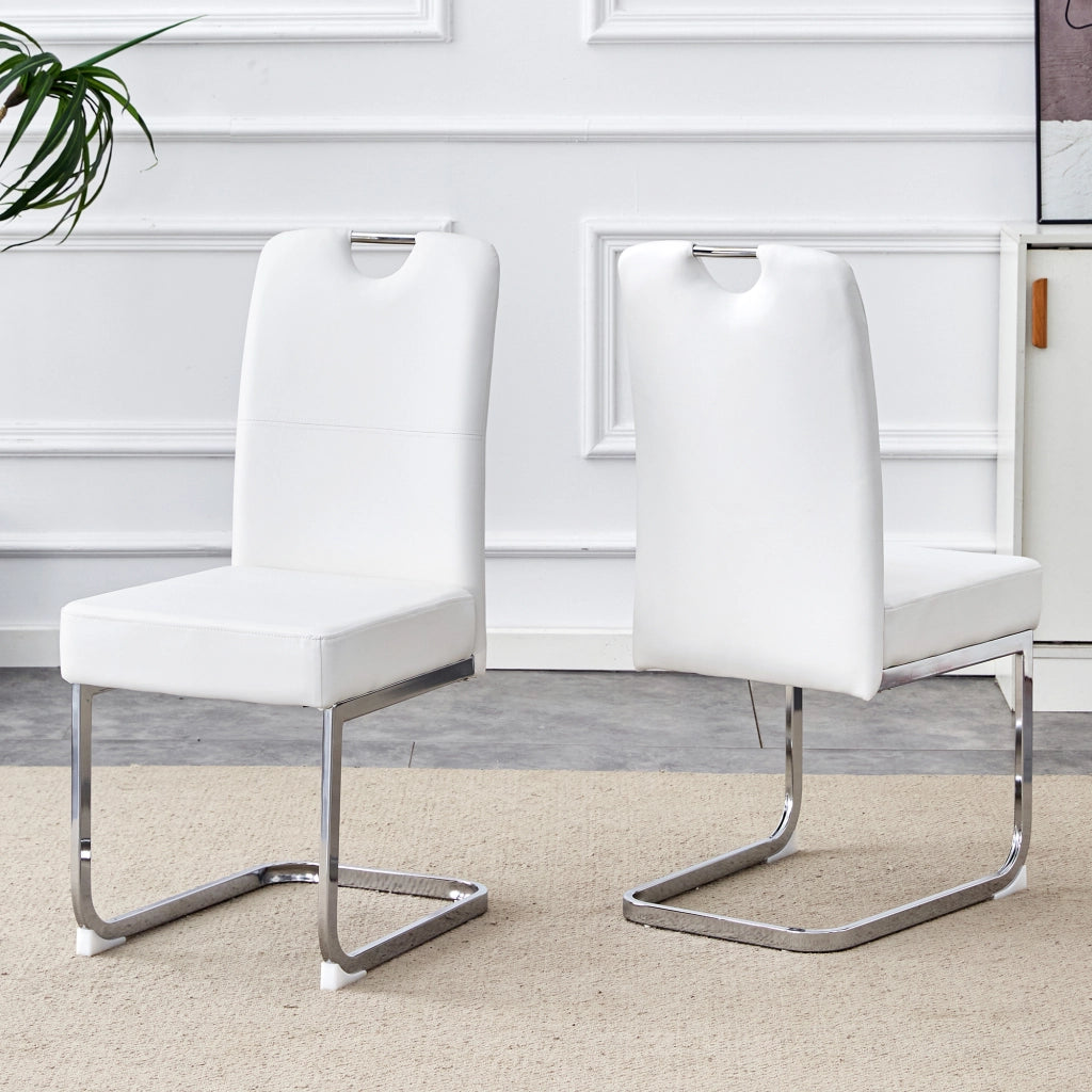 Due sedie da pranzo bianche spesse - Zephmum- Design ergonomico con molle integrate