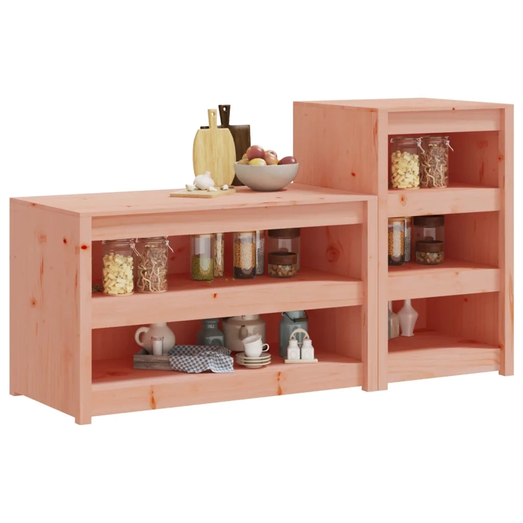 Mobili da Cucina da Esterno 2 pz-Armadio da cucina in Legno Massello di Douglas