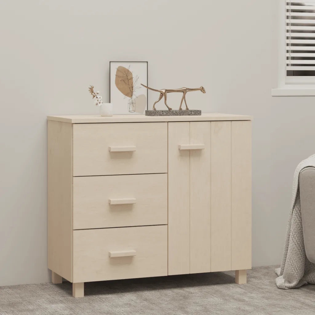 Credenza HAMAR ambra 90x40x80 cm in Legno Massello di Pino 340428
