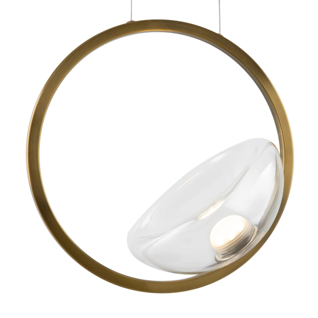 Maytoni Lampadario moderno Lunare 1 luce LED integrato ottone metallo vetro