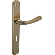 MANIGLIA GOCCIA OTTONE PLACCA FORO PATENT - ZAMA OTTONE LUCIDO Q8 I.MM 70 CF=PZ 2- 1 confezioni