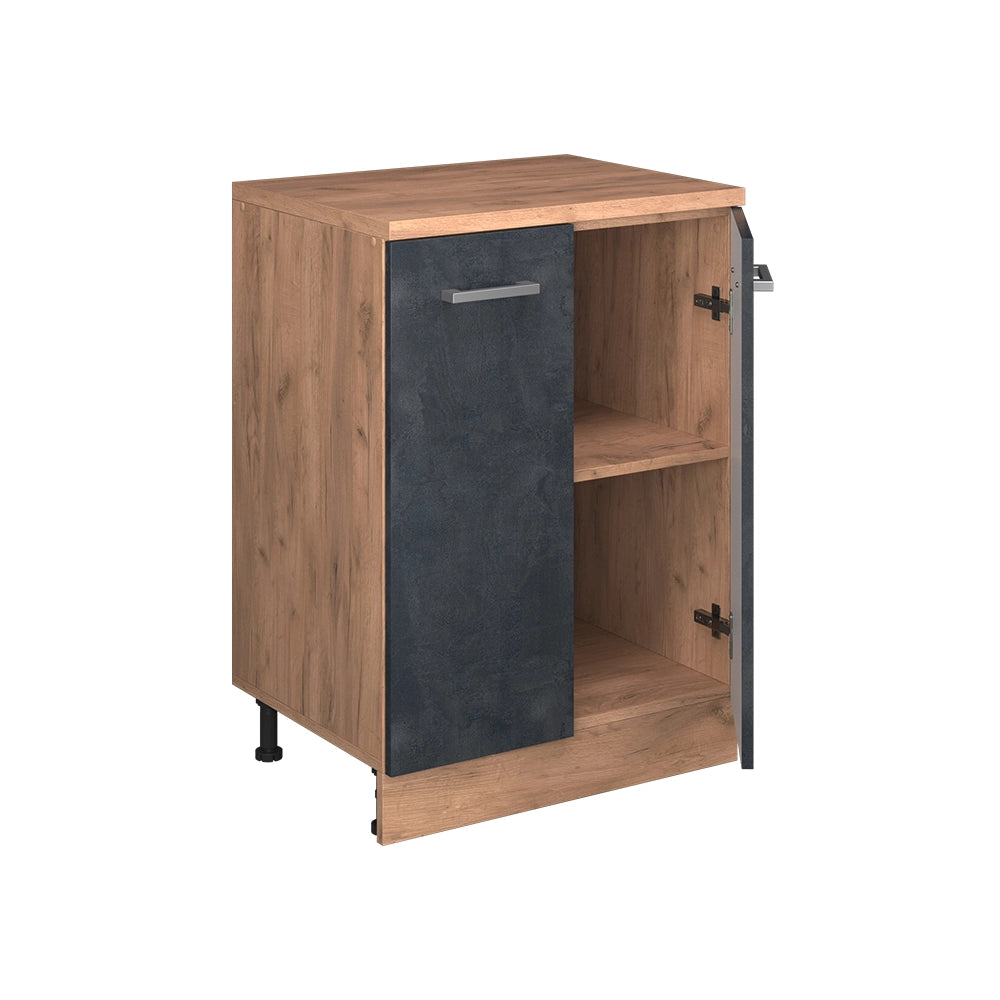 Mobile per mansarda Rion Calce nera/Rovere dorato 60 x 83.8 cm senza inclinazione con 2 ante Vicco