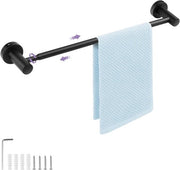 Barra di asciugamani regolabile in acciaio inox 304 - nero lucido - regolabile da 43 cm a 72 cm - bagno - camera da letto - soggiorno