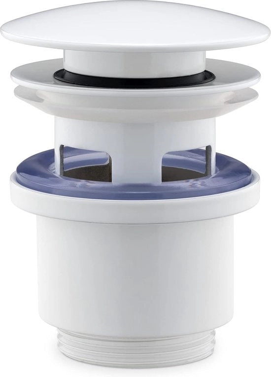 Vitino di scarico a soffitto 1 1/4 pollici - impianto di scarico universale per vasca da bagno, vasca con scarico - impianto di scarico con guarnizione - bianco