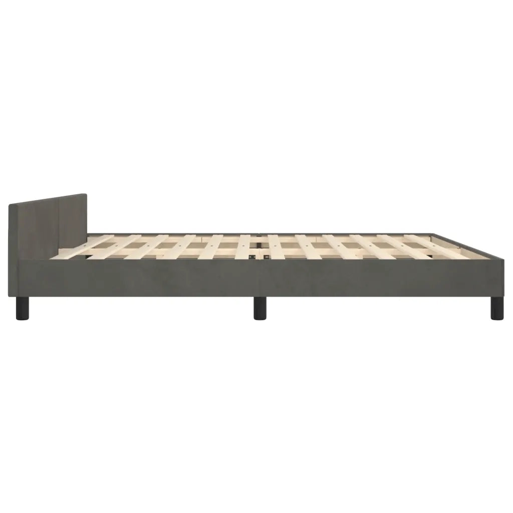 Giroletto senza Materasso Grigio Scuro 200x200 cm Velluto 3125654