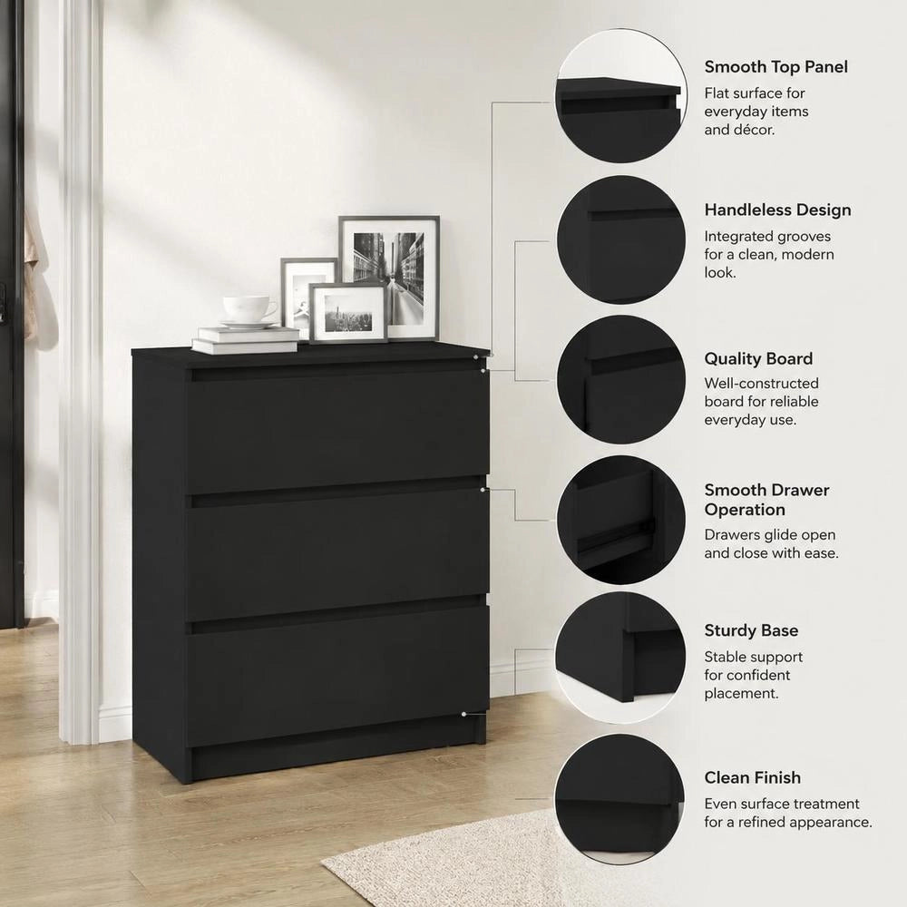 Sideboard Black 60x35x76 Cm Wood-based Material