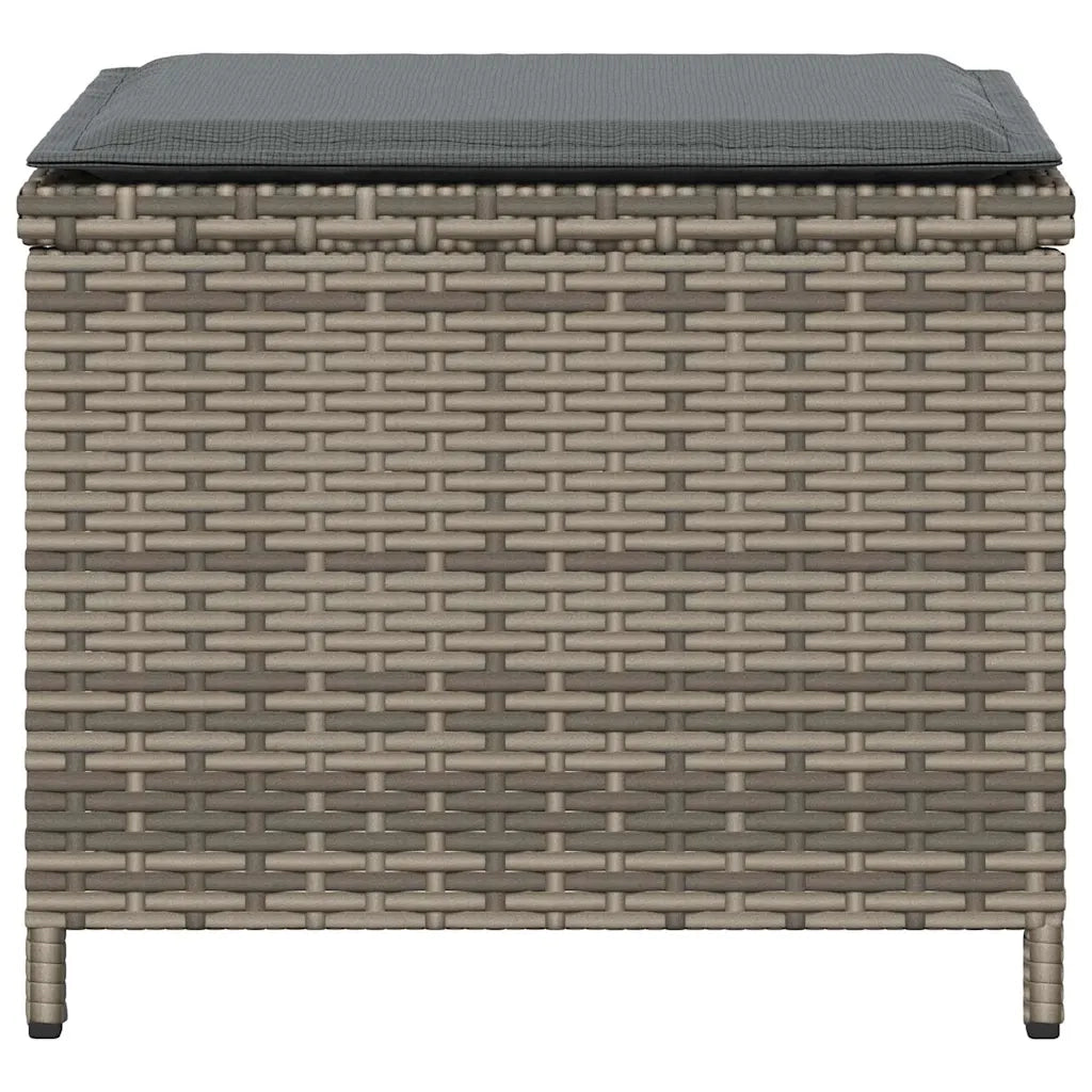 Sgabelli Giardino con Cuscini 4 pz Grigi 41x41x36cm Polyrattan CFW8717297