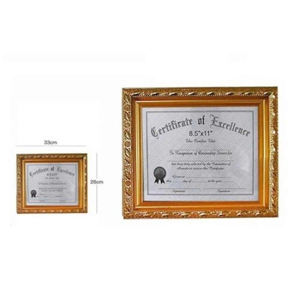 Trade Shop - Cornice Per Foto Certificati Quadri Tele Dimensioni A4 20 X 30 Cm Dorato -