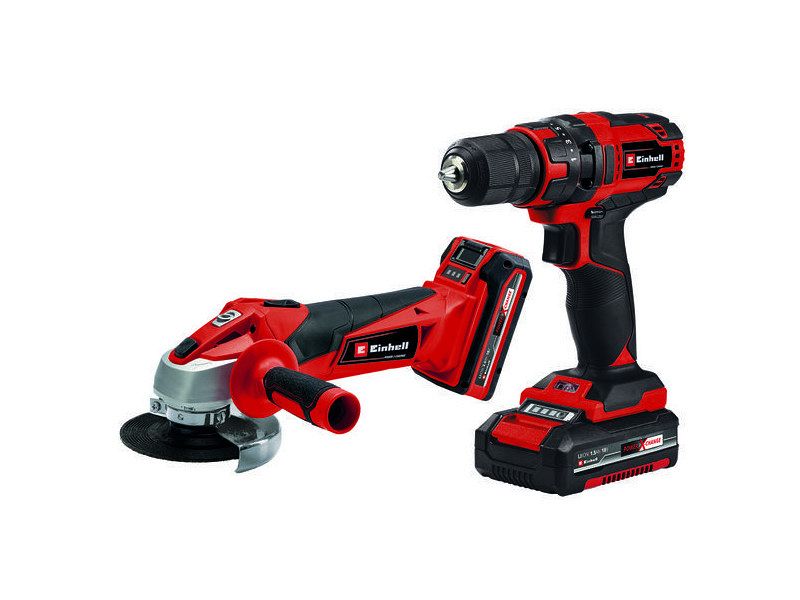 Set trapano e smerigliatrice a batteria Einhell TC-TK 18 Li Kit batterie incluse