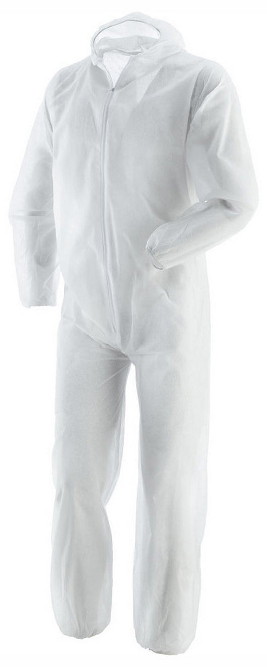 tuta da lavoro monouso colore bianco taglia l 40grammi cod:ferx.55514