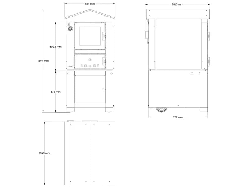 Forno a legna Domus 45x80cm antracite Clementi senza canna fumaria