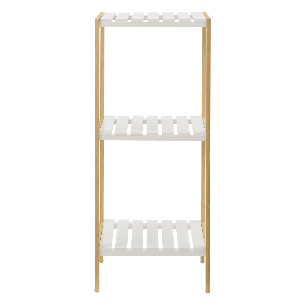 Scaffale portaoggetti in bambù 33 x 34 x 80 cm bianco naturale 03_0006977