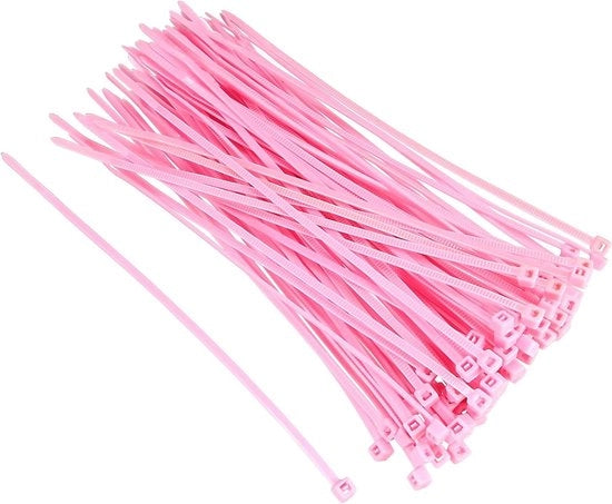 Cavi elettrici nylon autoadesivi, 100 pezzi, 150 mm x 2,5 mm, rosso, sostituzione con presa extra robusta.