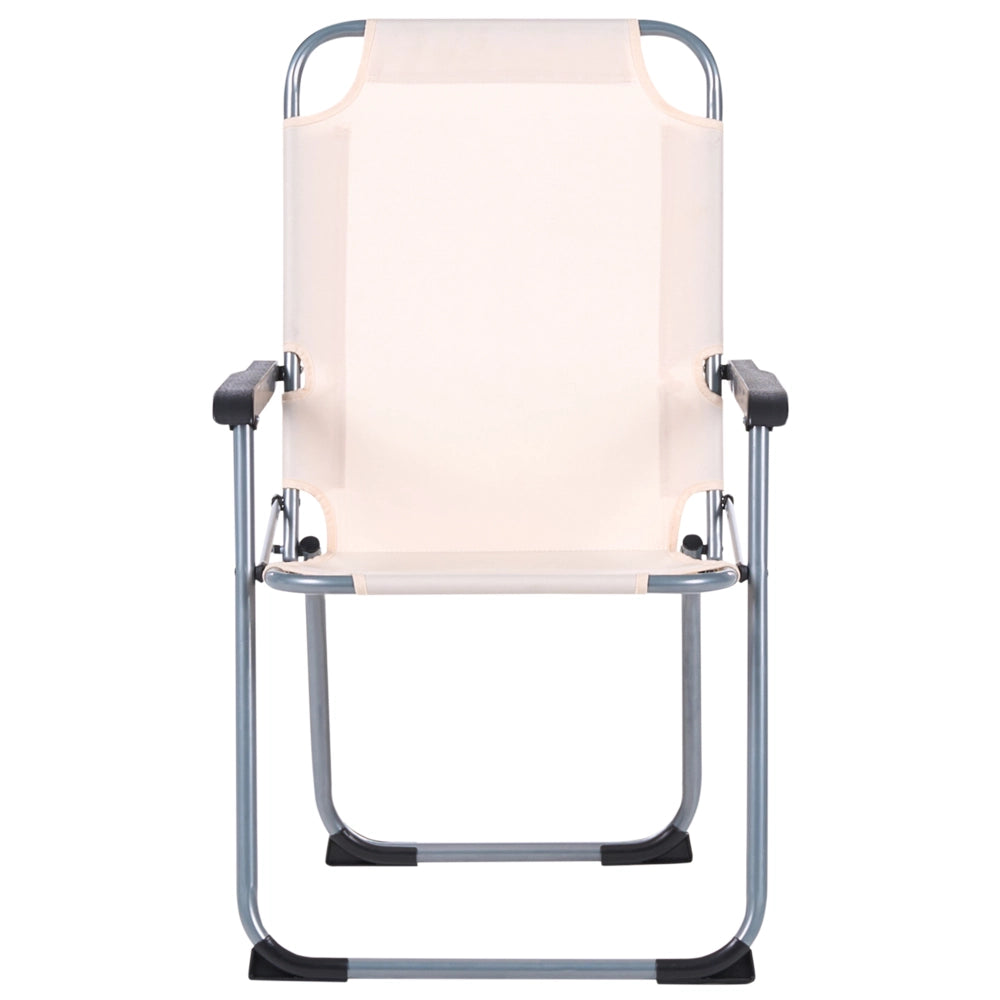 Set di 4 sedie da giardino Moderna struttura in acciaio verniciato a polvere opaco Resistente alla ruggine Pieghevole Beige
