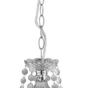 Lampadario Classico Mariateresa Vetro Trasparente Policarbonato Cromo 5 Luci E14