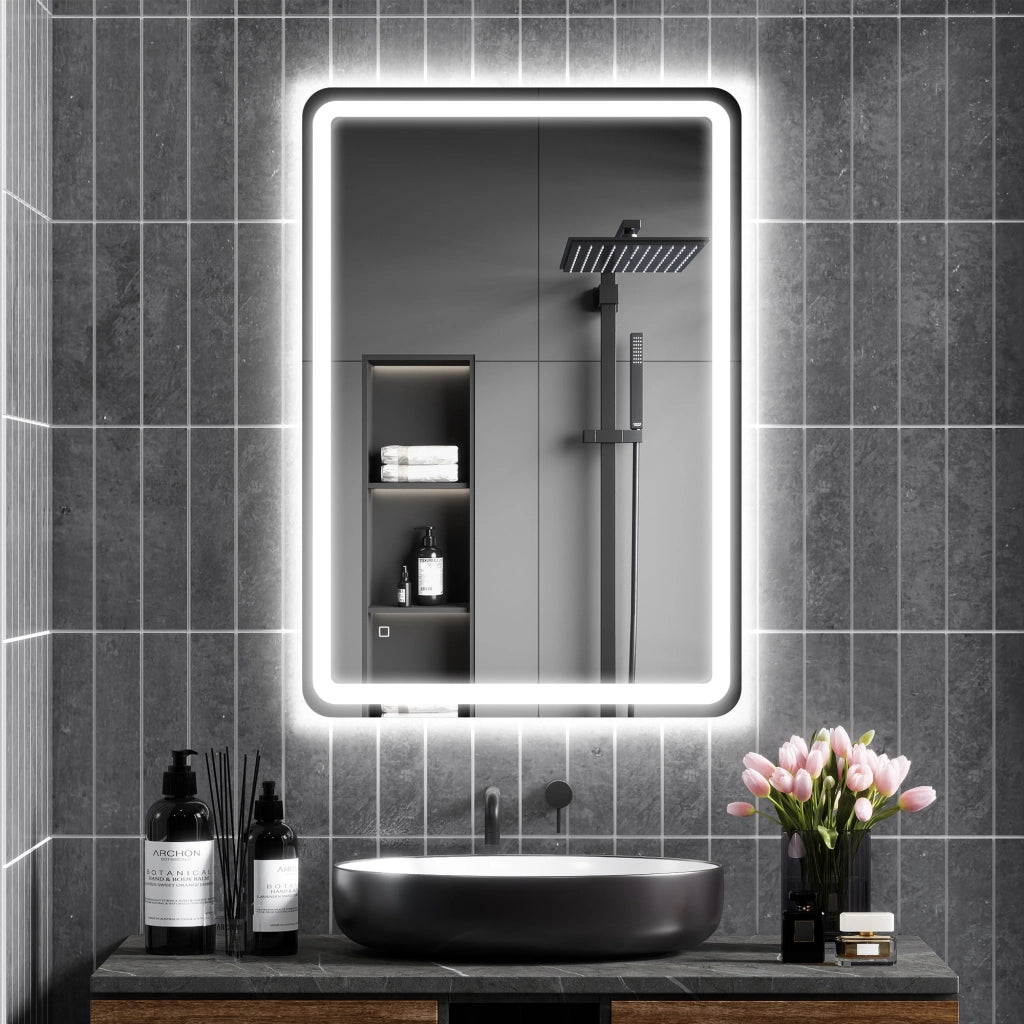 Specchio Bagno LED con Touch e Antiappannamento ¨C Xylo ¨C 70x100cm Bianco