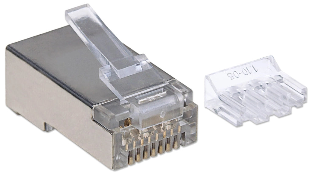 Confezione 50 Plug RJ45 STP per Cavo Rigido Flessibile Cat.6A STP